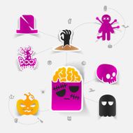 Halloween flat infographic N131