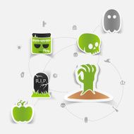Halloween flat infographic N132