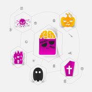 Halloween flat infographic N134