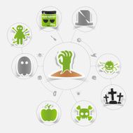 Halloween flat infographic N135