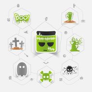 Halloween flat infographic N137