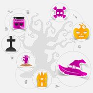 Halloween flat infographic N143