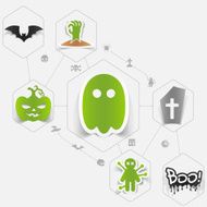 Halloween flat infographic N145