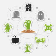 Halloween flat infographic N147
