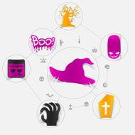 Halloween flat infographic N148