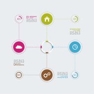 Modern template with colorful volume elements of infographics N4