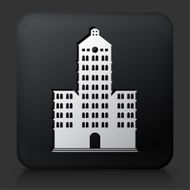 Black Square Button with Building Icon N30