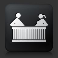 Black Square Button with Jacuzzi Icon