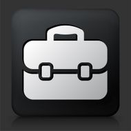 Black Square Button with Briefcase