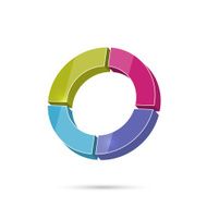 Colored icon with round graphic