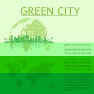 infographics Green modern city living concept