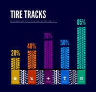 Tire tracks infographics background N5