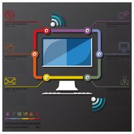 Computer Communication Connection Timeline Business Infographic N2