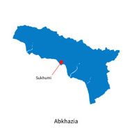 Detailed vector map of Abkhazia and capital city Sukhumi N2