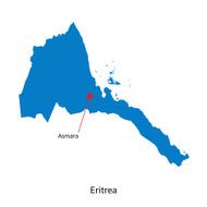 Detailed vector map of Eritrea and capital city Asmara N2