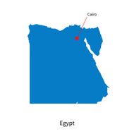 Detailed vector map of Egypt and capital city Cairo N2