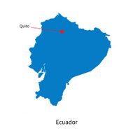 Detailed vector map of Ecuador and capital city Quito N2