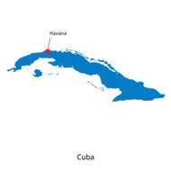 Detailed vector map of Cuba and capital city Havana N2