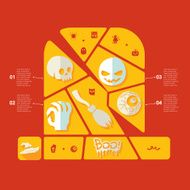 Halloween flat infographic N149