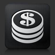 Black Square Button with Money Icon N2