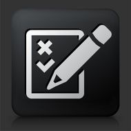 Black Square Button with Check List Icon