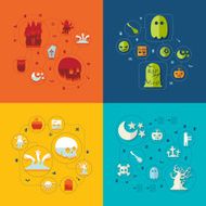 Halloween flat infographic N150