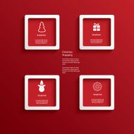 Christmas web or infographic elements in white frames