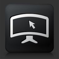 Black Square Button with Monitor N2