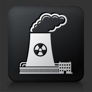 Black Square Button with Nuclear Reactor