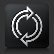 Black Square Button with Rotation Arrows Icon