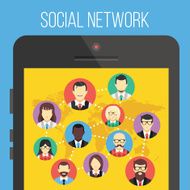 Social network and smartphone concept