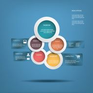 Round white infographic elements with various icons suitable for infographics N4