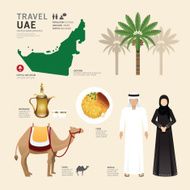 UAE United Arab Emirates Flat Icons Design Travel Concept Vector N2