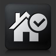 Black Square Button with Approved House