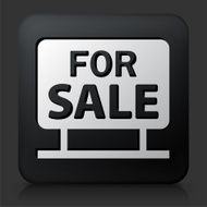 Black square button with For Sale Sign N2
