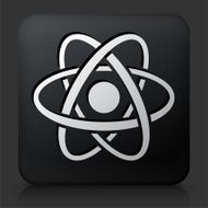 Black Square Button with Atom Icon N2