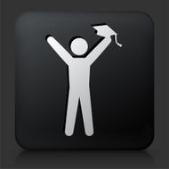 Black Square Button with Graduated Icon