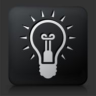 Black Square Button with Idea Icon N2