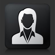 Black Square Button with Businesswoman Icon N2