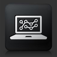 Black Square Button with Computer Networking N4