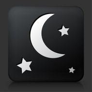 Black Square Button with Stars &amp; Moon Icon