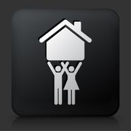 Black Square Button with Home &amp; Couple Icon