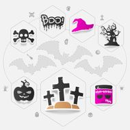 Halloween flat infographic N176