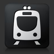 Black Square Button with Train Icon N2