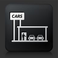 Black Square Button with Car Dealership Icon