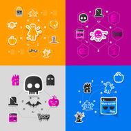 Halloween flat infographic N187