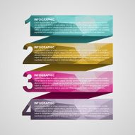 Creative colorful numbered infographic in the form of ribbons N2