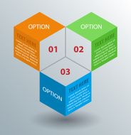 Abstract 3D Infographics Cubic shapes Vector illustration