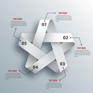 Abstract 3D Paper Infographics Star shape Vector illustration