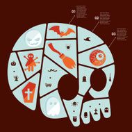 Halloween flat infographic N192